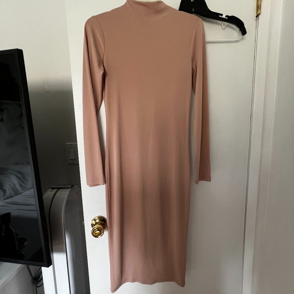 Forever 21 Long Sleeve High Neck Blush Dress Small